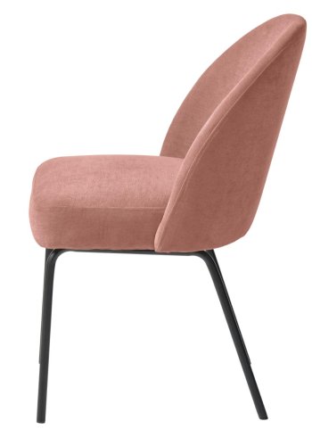 Creston spisebordsstol - rose chenille og sorte ben