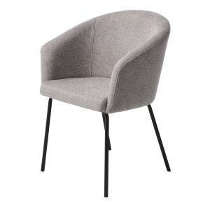 Easton spisebordsstol, m. armln - lysegr stof og sorte ben