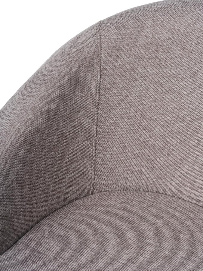 Easton spisebordstol, m. armlen - lys grtt stoff og sorte ben