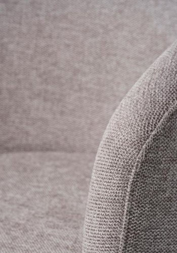 Easton spisebordstol, m. armlen - lys grtt stoff og sorte ben