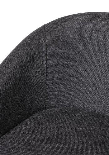 Easton spisebordstol, m. armlener - mrkegrtt stoff og sorte ben