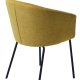 Easton spisebordstol, m. armlener - sennepsfarget stoff og sorte ben