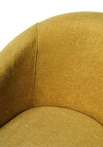 Easton spisebordstol, m. armlener - sennepsfarget stoff og sorte ben