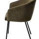 Easton spisebordstol, m. armlen - olivengrnt stoff og svarte ben