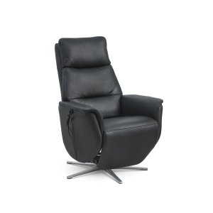 Nicolai vilstol, 3 motorer, armstöd, tiltfunktion, fotpall - svart semianilinläder, metall