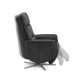 Nicolai hvilestol, 3 motorer, armlener, vippefunksjon, fotskammel - svart semianilinskinn, metall