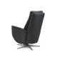 Nicolai hvilestol, 3 motorer, armlener, vippefunksjon, fotskammel - svart semianilinskinn, metall