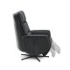 Nicolai hvilestol, 3 motorer, armlener, vippefunksjon, fotskammel - svart semianilinskinn, metall