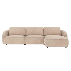 ROWICO Norris soffa 4-sits sch�slong R ljusbeige tyg Anna #2 (c3)