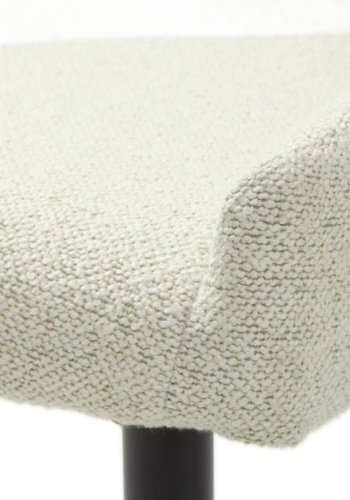 Ontario spisestuestol - off-white bouclé og svart metall