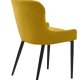 Ontario spisebord stol - sennep bouclé og svart metall
