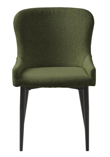 Ontario spisebordstol - skoggrnn bouclé og svart metall