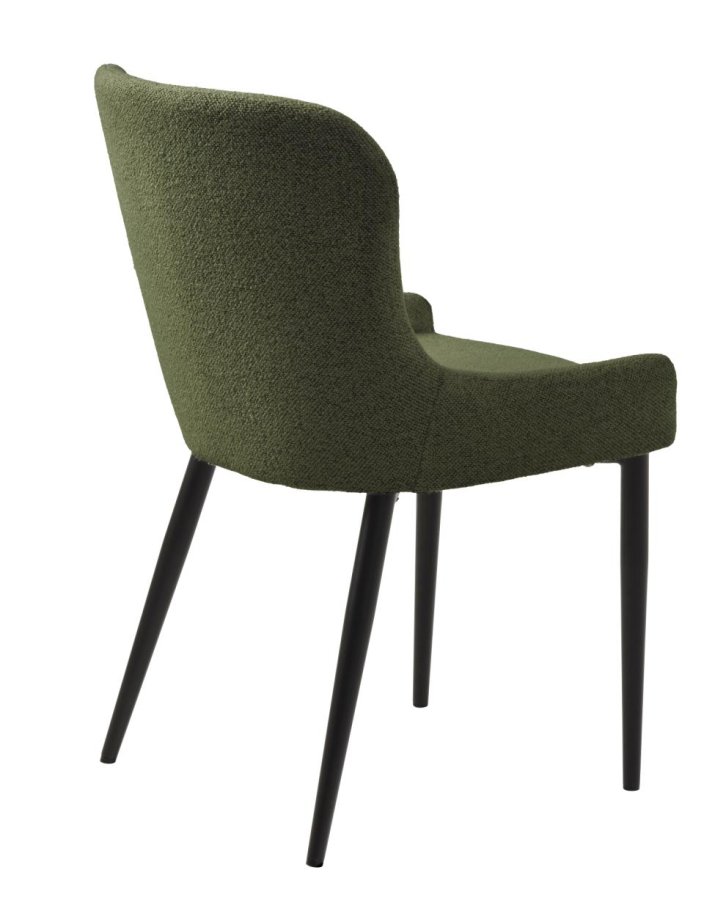 Ontario spisebordstol - skoggrnn bouclé og svart metall