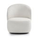 Theo Loungesessel mit Drehfu  elfenbeinfarbener Polyesterstoff und Metall