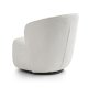 Theo Loungesessel mit Drehfu  elfenbeinfarbener Polyesterstoff und Metall