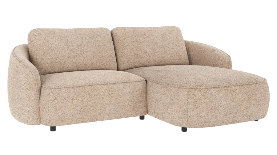 ROWICO Norris soffa 3-sits sch�slong R ljusbeige tyg Anna #2 (c3)