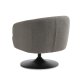 Conrad loungestol, m. armln og trompetfod - mushroom polyester stof og sort metal