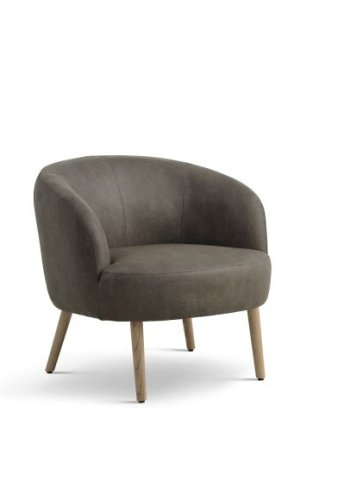 Conrad Loungesessel mit Armlehnen – waldgrünes Microleder Bull und Naturholz