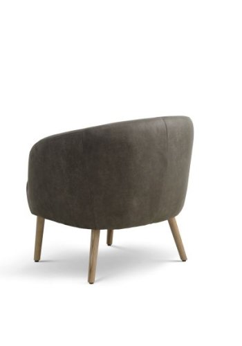 Conrad Loungesessel mit Armlehnen – waldgrünes Microleder Bull und Naturholz