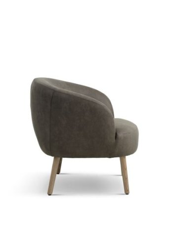 Conrad Loungesessel mit Armlehnen – waldgrünes Microleder Bull und Naturholz