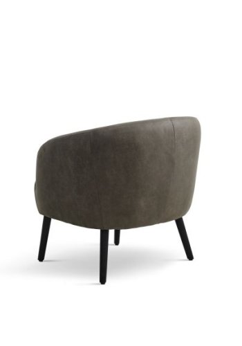 Conrad Loungesessel mit Armlehnen – waldgrünes Microleder Bull und schwarzes Holz