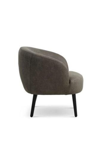 Conrad Loungesessel mit Armlehnen – waldgrünes Microleder Bull und schwarzes Holz