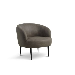 Conrad ftölj, med armstöd - skogsgrönt mikroläder och svart metall