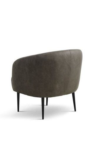 Conrad Loungesessel mit Armlehnen – waldgrünes Microleder Bull und schwarzes Metall