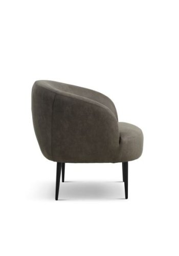 Conrad Loungesessel mit Armlehnen – waldgrünes Microleder Bull und schwarzes Metall