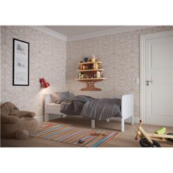 Madras til Alba udtrksseng - hvid velour og skum (139,3x75,5 cm og 40x81,6 cm)