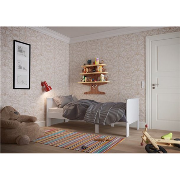 Madras til Alba udtrksseng - hvid velour og skum (139,3x75,5 cm og 40x81,6 cm)