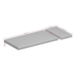 Madras til Alba udtrksseng - hvid velour og skum (139,3x75,5 cm og 40x81,6 cm)