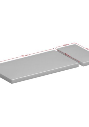 STEENS Madras til Alba udtrksseng - hvid velour og skum (139,3x75,5 cm og 40x81,6 cm)
