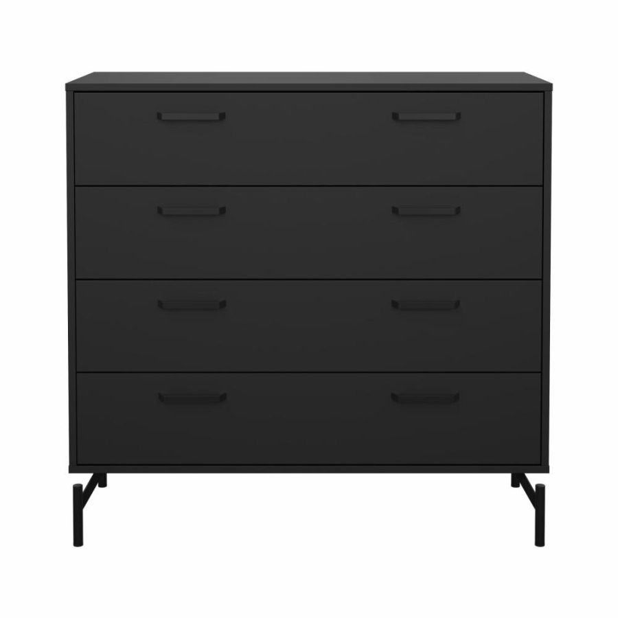 TVILUM Dana Chest 4 skuffer, Matt Black, 98,7 x 39,8 x 95,8 cm