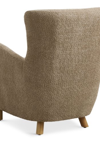 Milas lenestol, med armlener - antilope polyesterstoff og naturlig ask