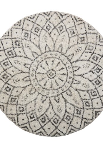 BLOOMINGVILLE Acton Teppich, Schwarz, Baumwolle D: 120cm