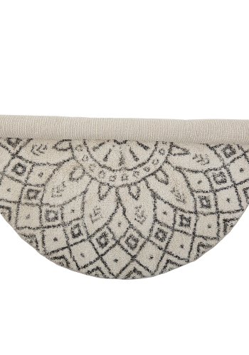 BLOOMINGVILLE Acton Teppich, Schwarz, Baumwolle D: 120cm