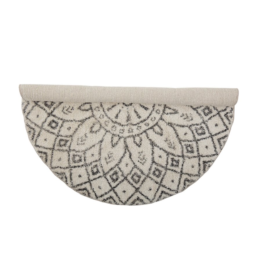 BLOOMINGVILLE Acton Teppich, Schwarz, Baumwolle D: 120cm