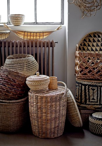 BLOOMINGVILLE Nico Kurv, Natural, Bambus, sett med 3