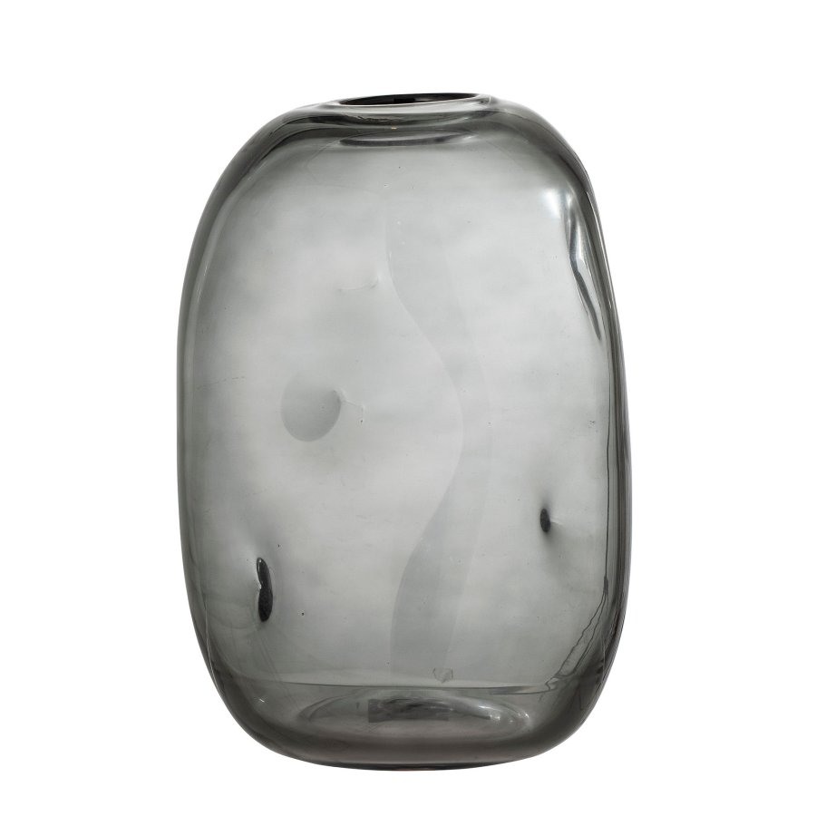 BLOOMINGVILLE Vinda Vase, Grau, Glas