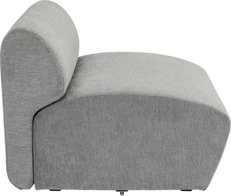 KARE DESIGN Lucca Middle Elements Grey modul, 76cm - gr stof og PVC