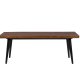 DUTCHBONE Alagon Esszimmerbank, rechteckig – braunes Walnussfurnier und schwarzer Stahl (120 x 40)