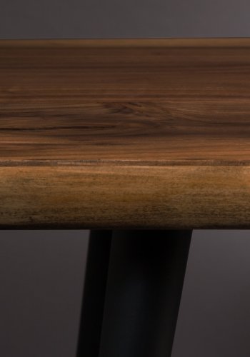 DUTCHBONE Alagon Esszimmerbank, rechteckig – braunes Walnussfurnier und schwarzer Stahl (120 x 40)