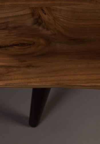 DUTCHBONE Alagon Esszimmerbank, rechteckig – braunes Walnussfurnier und schwarzer Stahl (120 x 40)