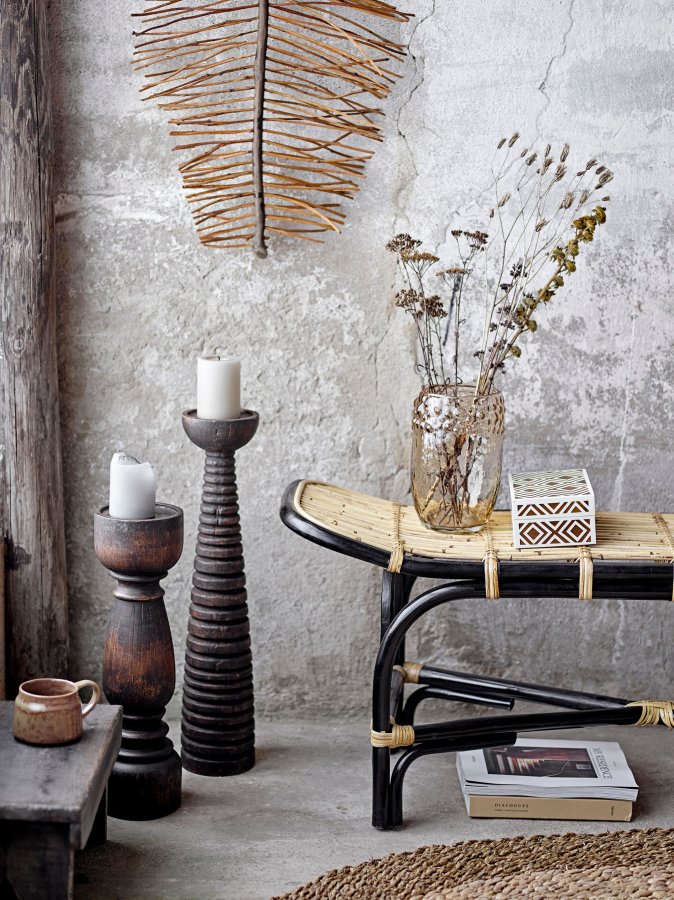 BLOOMINGVILLE Theron Kerzenständer, Braun, Mango