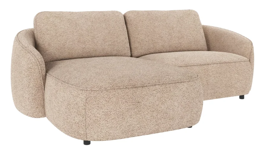 ROWICO Norris soffa 3-sits sch�slong L ljusbeige tyg Anna #2 (c3)