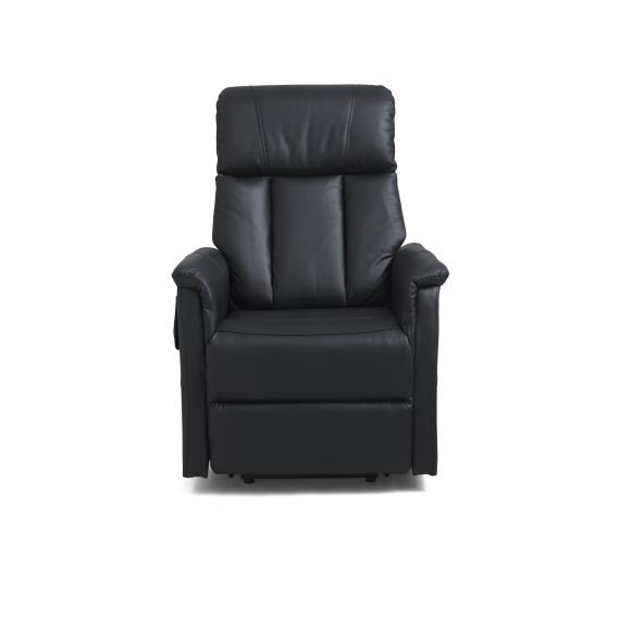 Linus lenestol, med hengslenestol. 2 motorer, vippefunksjon, fotskammel og armlener - svart skinn/PVC