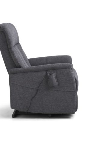 Linus recliner stol, m. 2 motorer, vippefunktion, fodskammel og armln - antracitgr stof