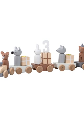 BLOOMINGVILLE MINI Junaid Geburtstagszug, Braun, MDF