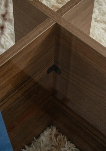 NORDVRK Vetrino salongbord, rektangulrt - glass og valnttfarget melamin (105x65)